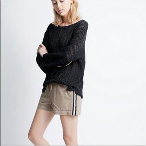 Zadig & Voltaire Embellished elastic linen shorts